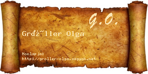 Gröller Olga névjegykártya